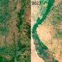 Sequía y una impactante imagen satelital