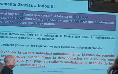 Cerraron la fábrica y se enteraron por un PowerPoint: «Nos dimos cuenta de que lo que nos está pasando tiene relación con los anuncios de Milei»