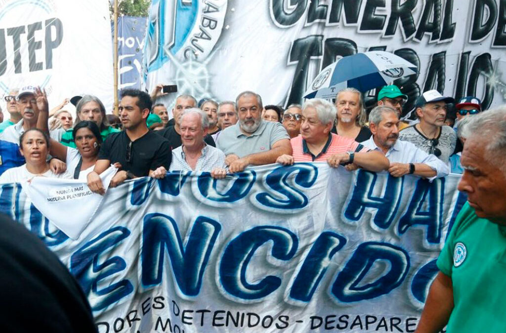 Los gremios unidos por la memoria y contra el gobierno de Javier Milei