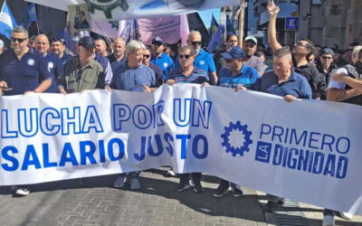 Paritaria metalúrgica: multitudinaria movilización de la UOM en la planta Ternium de San Nicolás