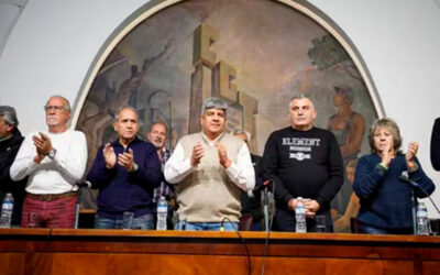 Con sugestivas presencias, Pablo Moyano hizo un acto político en la CGT para promover la movilización contra la Ley Bases