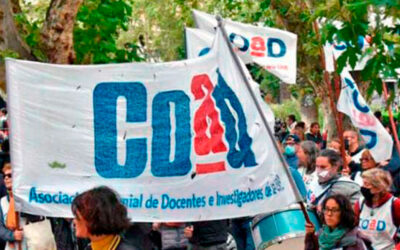 Docentes de la UNR movilizan hacia el Monumento en contra de la Ley Bases