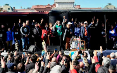 San Cayetano: con la CGT en un segundo plano, organizaciones sociales y sindicales se mostraron unidas frente al Gobierno