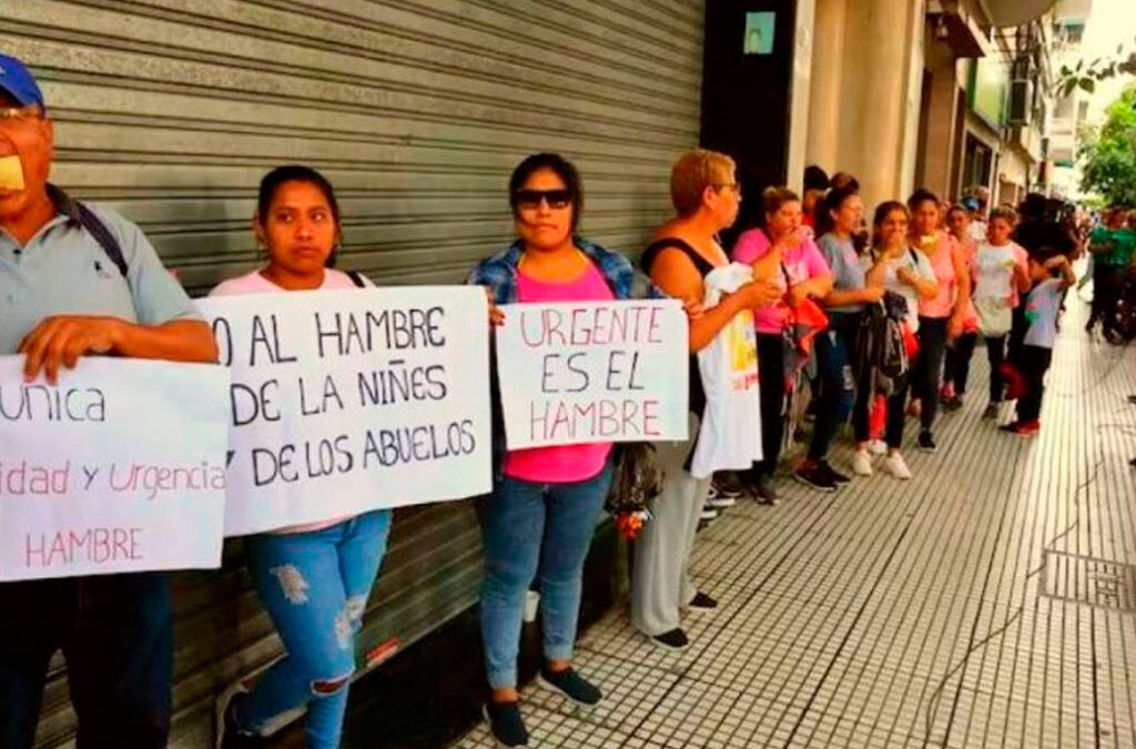 La UTEP vuelve a la «Fila del Hambre» y exige alimentos para comedores comunitarios