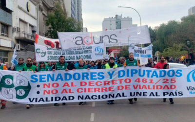 Masiva movilización de SUTEBA, ADUNS, APVN y agentes de la ANSV