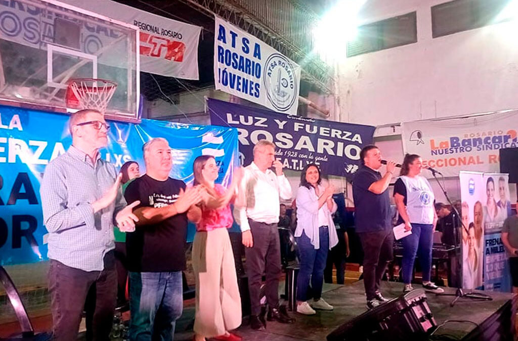 Masivo acto gremial en apoyo a la lista Fuerza Patria en Rosario
