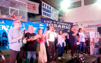Masivo acto gremial en apoyo a la lista Fuerza Patria en Rosario