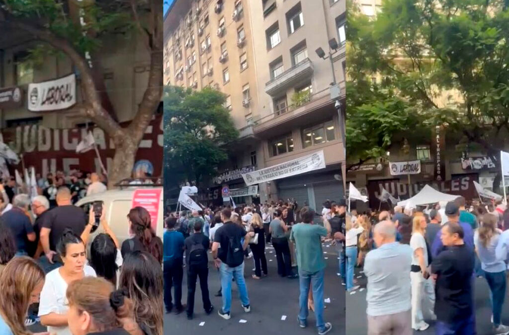 Judiciales tomaron el edificio de los Tribunales del Trabajo