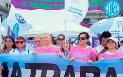 ATSA Buenos Aires: mujeres trabajadoras de la sanidad marcharon al Congreso por el Día Internacional de la Mujer