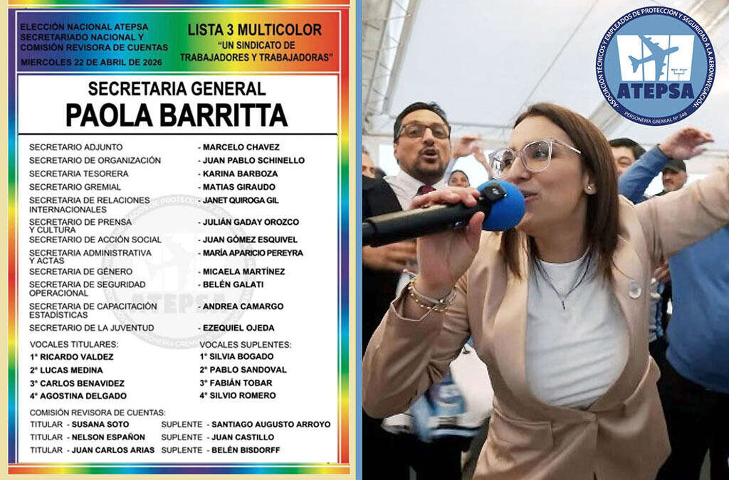 SEGURIDAD AÉREA: Con la convicción de siempre Paola BARRITTA asumió una nueva etapa 2026-2030 en ATEPSA