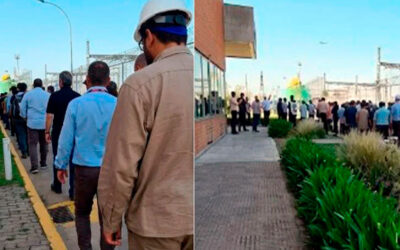 Fuerte protesta de trabajadores de Atucha por atraso salarial y persecución laboral del Gobierno