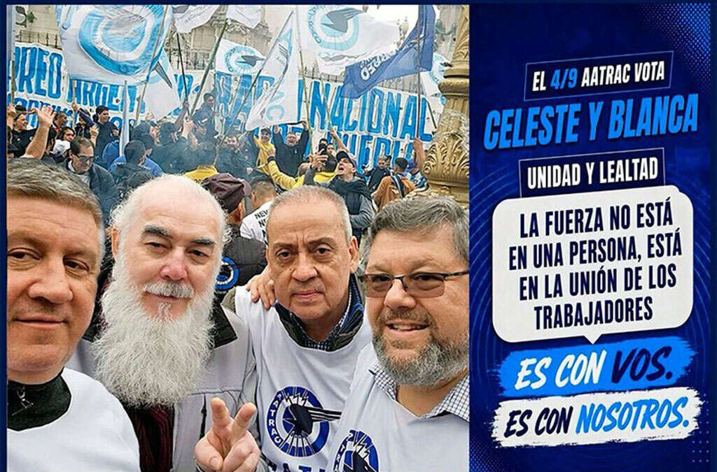 AATRAC: La Lista CELESTE y BLANCA a las urnas el 4 SEP con el apoyo de más del 90% de las 32 Seccionales