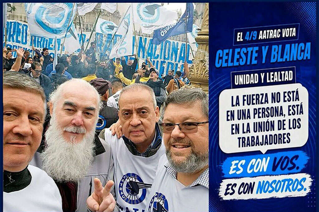 AATRAC: La Lista CELESTE y BLANCA a las urnas el 4 SEP con el apoyo de más del 90% de las 32 Seccionales