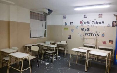 ADOSAC denuncia el derrumbe del techo en el Secundario 11