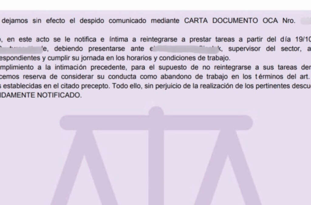 Delegados de Mirgor fueron intimados a ocupar puestos de trabajo